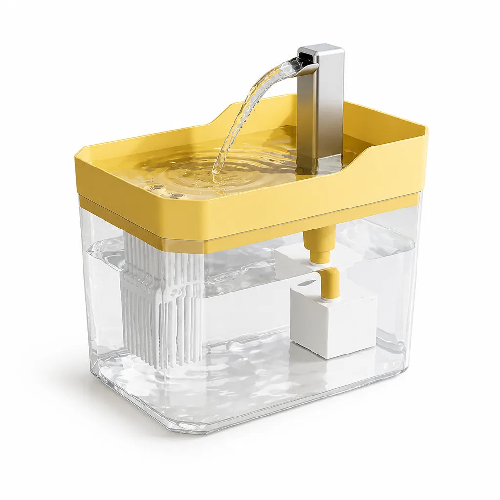 Fontaine à eau pour chat 360° circulante 1,5L (Base antidérapante)