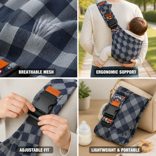 Porte-bébé en maille respirante avec soutien dorsal ergonomique