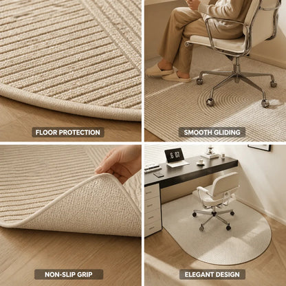 Tapis de chaise de bureau en molleton bouclé et antidérapant