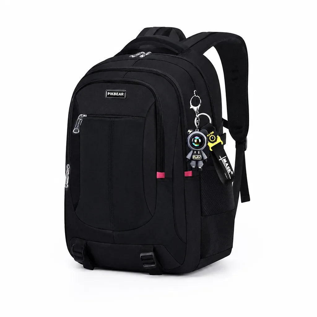 Sac à dos étudiant matelassé pour ordinateur portable, multi-compartiments et bretelles réglables