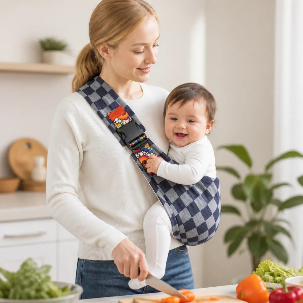 Porte-bébé en maille respirante avec soutien dorsal ergonomique