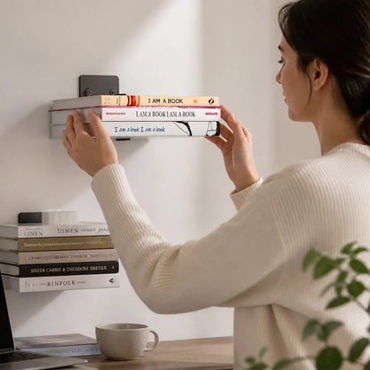 Étagère à livres en fer peint flottante invisible (Comprend le matériel de montage)