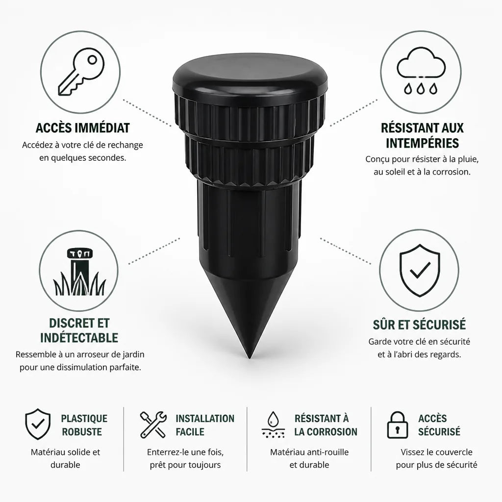 Cache-clé Discret Résistant aux Intempéries pour Arroseur (Lot de 2)