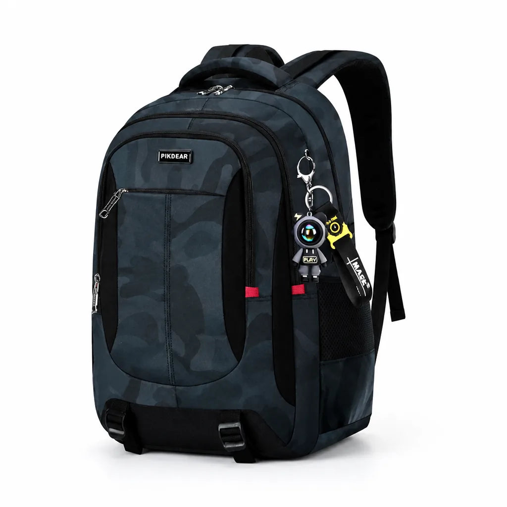 Sac à dos étudiant matelassé pour ordinateur portable, multi-compartiments et bretelles réglables