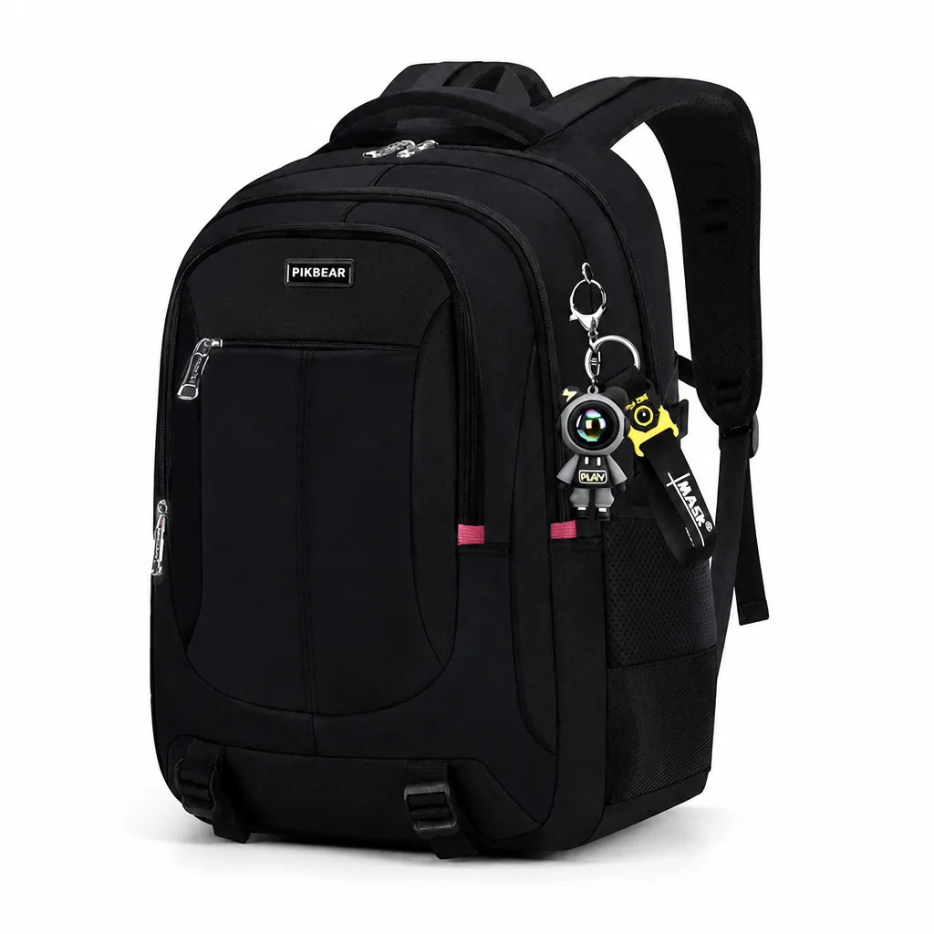 Sac à dos étudiant matelassé pour ordinateur portable, multi-compartiments et bretelles réglables