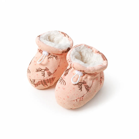 Chaussons Bébé Antidérapants Doublés Coton Chaud (Cordon Ajustable)